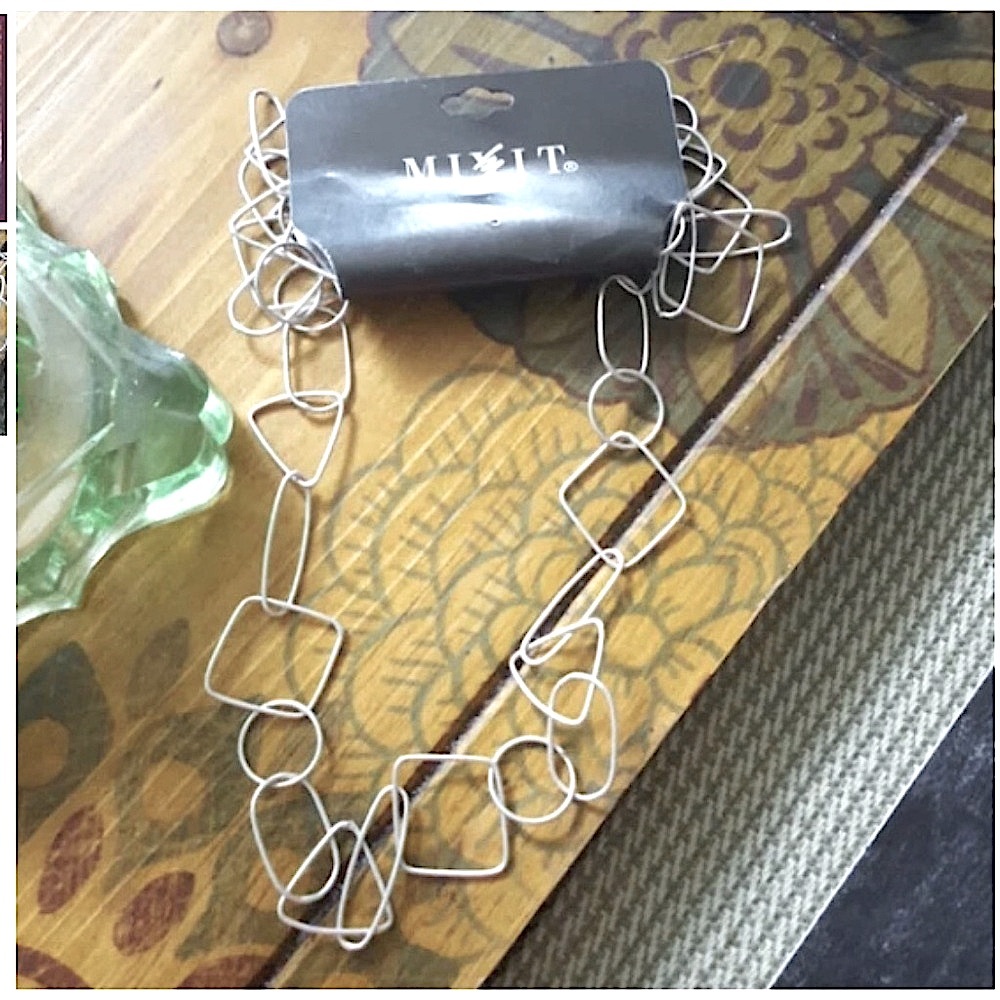 NEW WITH TAGS=MIX-IT Geometric Chain Link Necklace 16" L